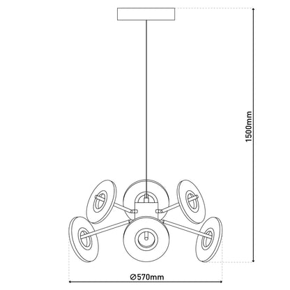 LED Pendelleuchte "DISCUS" L/B: 57cm
