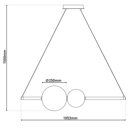 LED Pendelleuchte "NOVA" L: 105,3cm chrom
