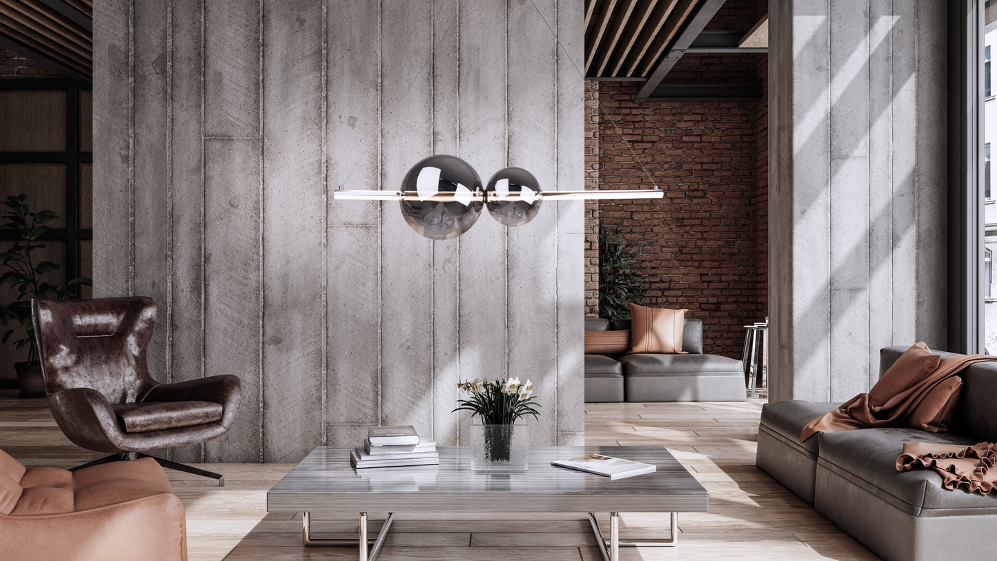 LED Pendelleuchte "NOVA" L: 105,3cm chrom