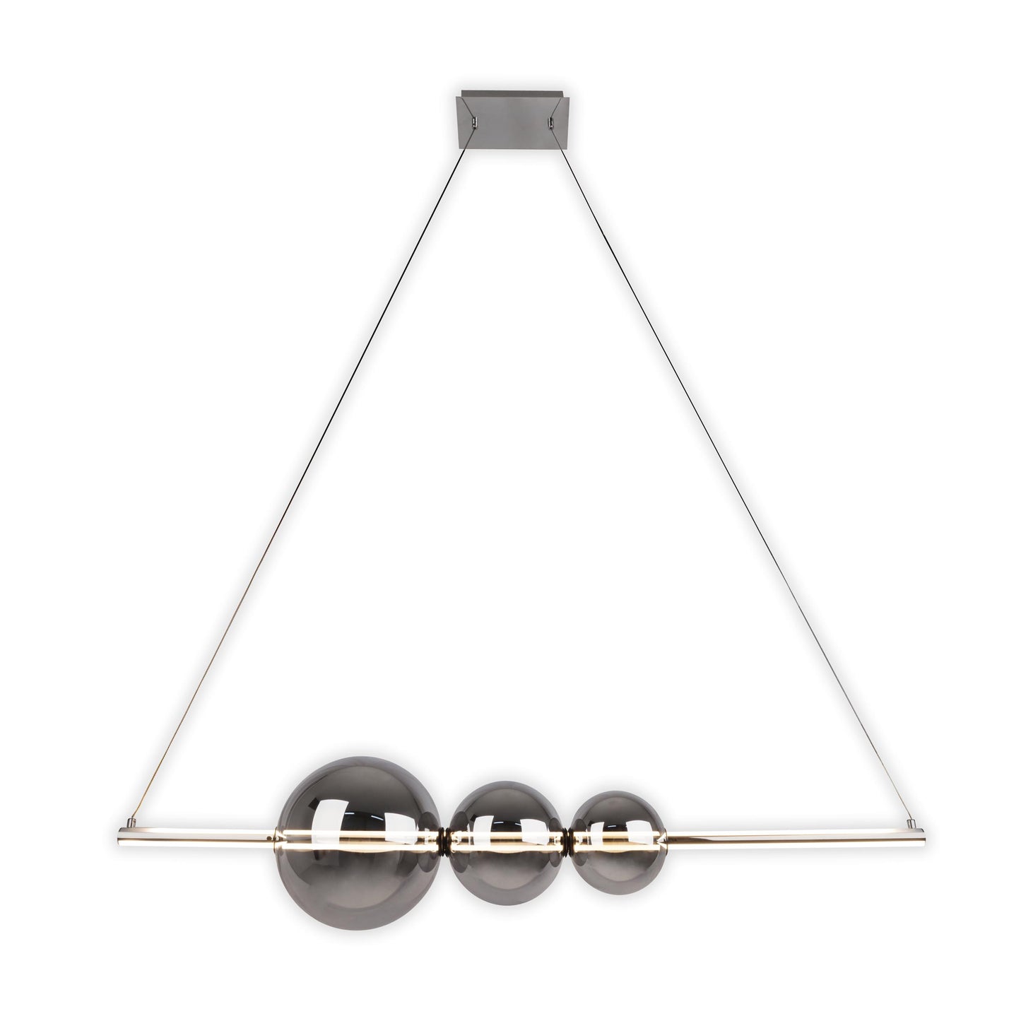 LED Pendelleuchte "NOVA" L: 125,3cm chrom