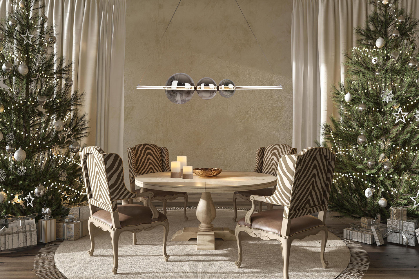 LED Pendelleuchte "NOVA" L: 125,3cm chrom