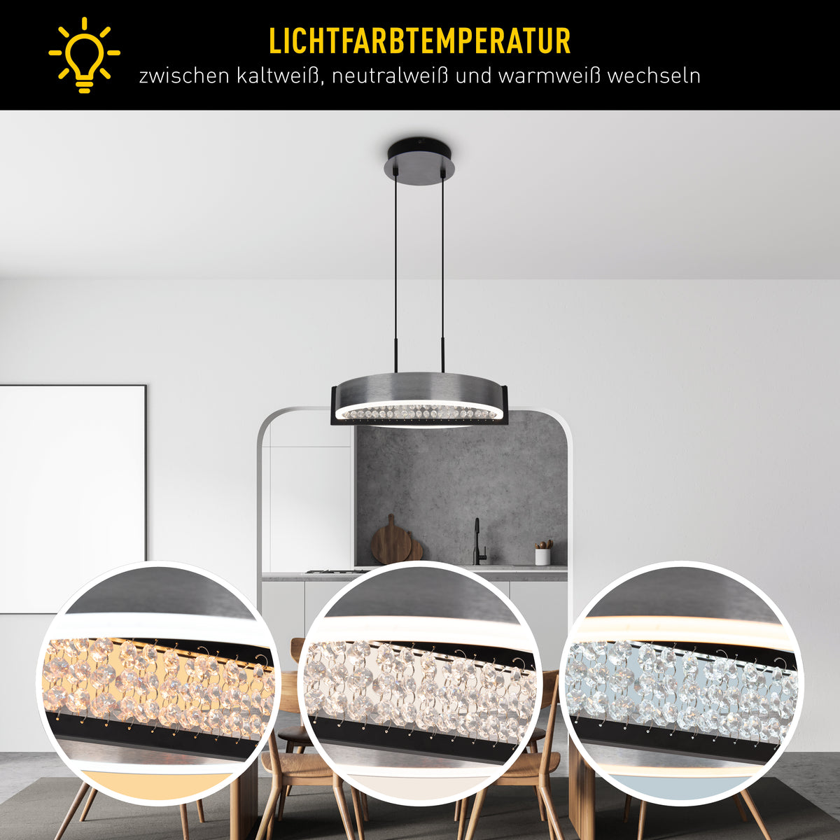 LED Pendelleuchte "YVARIS" L: 53,2cm
