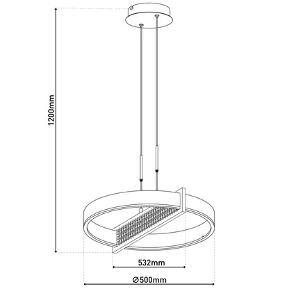 LED Pendelleuchte "YVARIS" L: 53,2cm