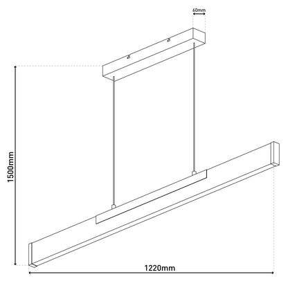 LED Pendelleuchte "WILMA" L: 122cm braun/schwarz