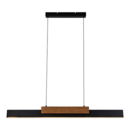 LED Pendelleuchte "WIEBKE" L: 120,5cm schwarz/braun