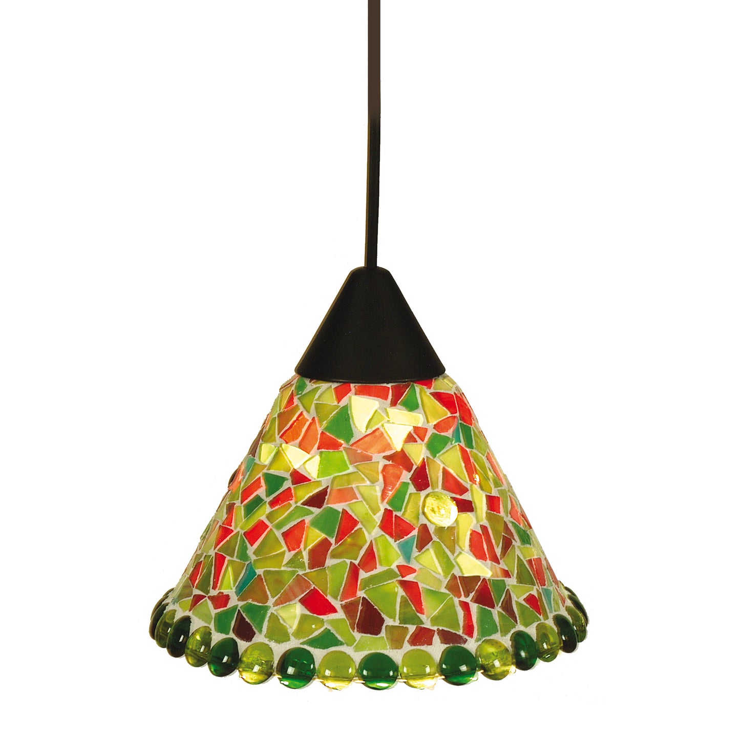 Mosaik-Pendelleuchte Ø: 19cm grün