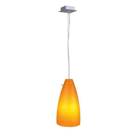 Pendelleuchten - Glas-Pendelleuchte (768302+085498), Hängelampe aus Metall und Glas in beige, E27-Fassung