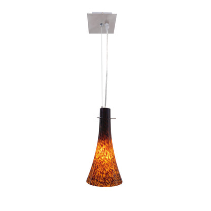 Pendelleuchten - Glas-Pendelleuchte (768301+085501), Hängelampe aus Glas in braun, E14-Fassung