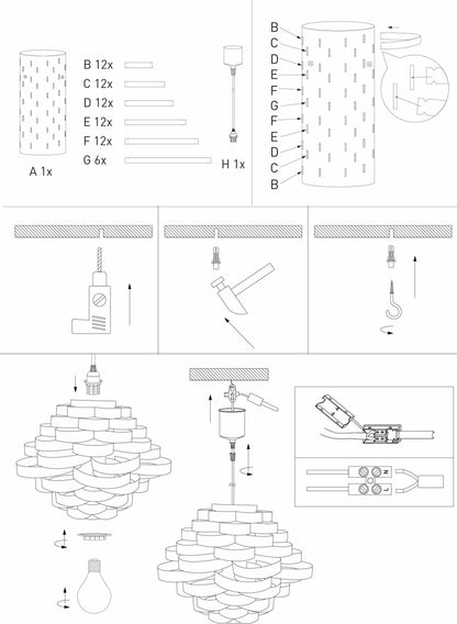 Deko-Pendelleuchte "WHITE LINE" Ø: 55cm weiß