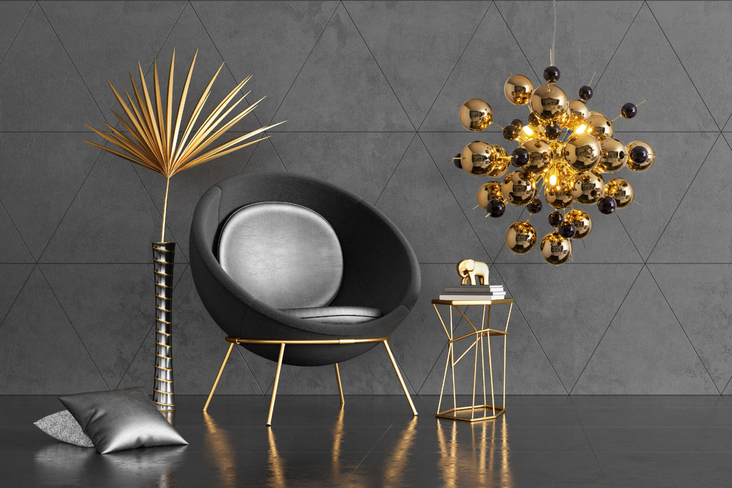 Pendelleuchte "EXPLOSION" Ø: 65cm gold