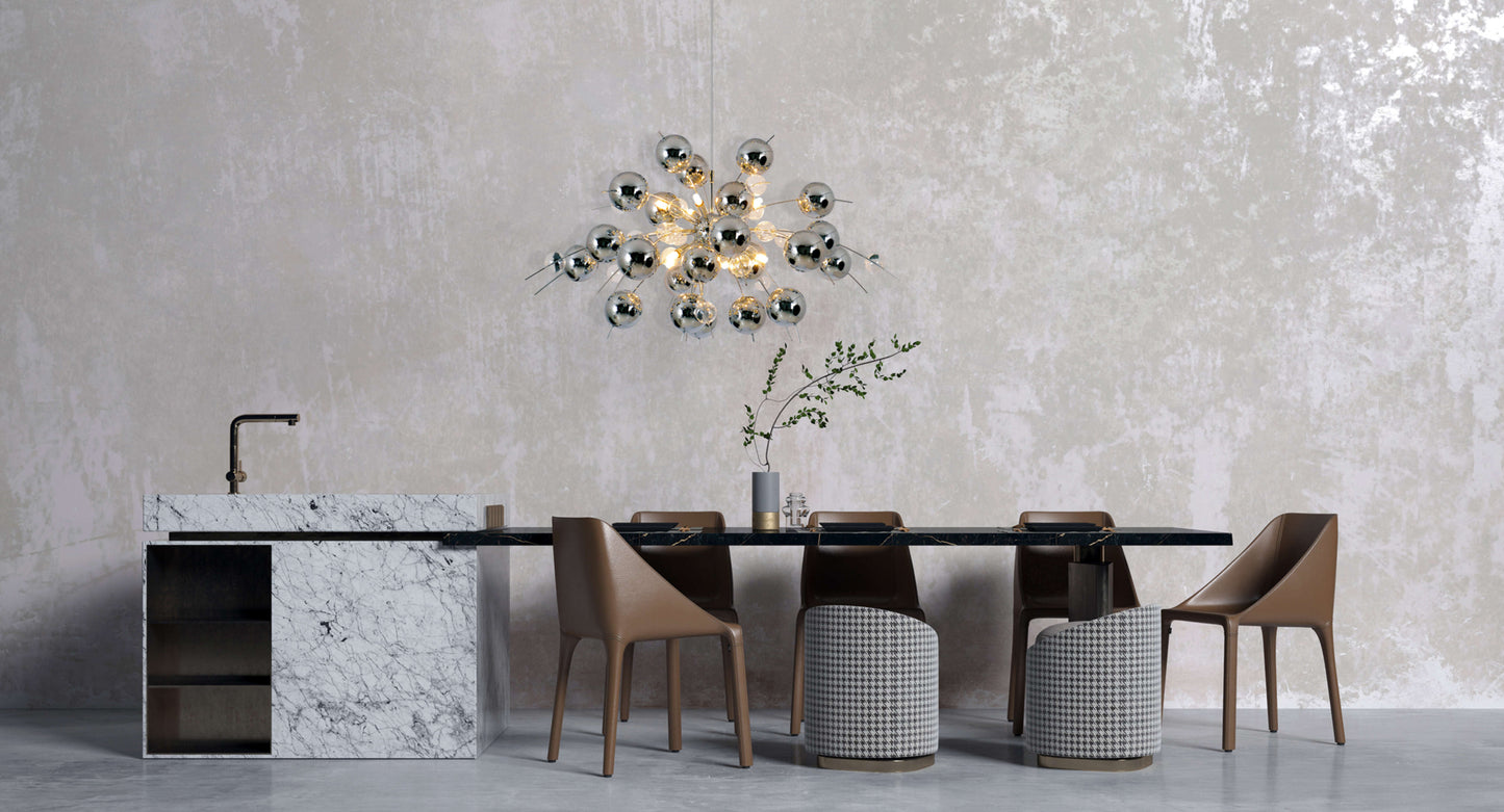 Pendelleuchte "EXPLOSION" L: 98cm chrom