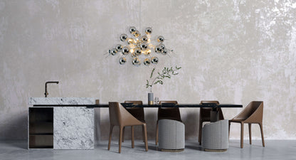 Pendelleuchte "EXPLOSION" L: 98cm chrom