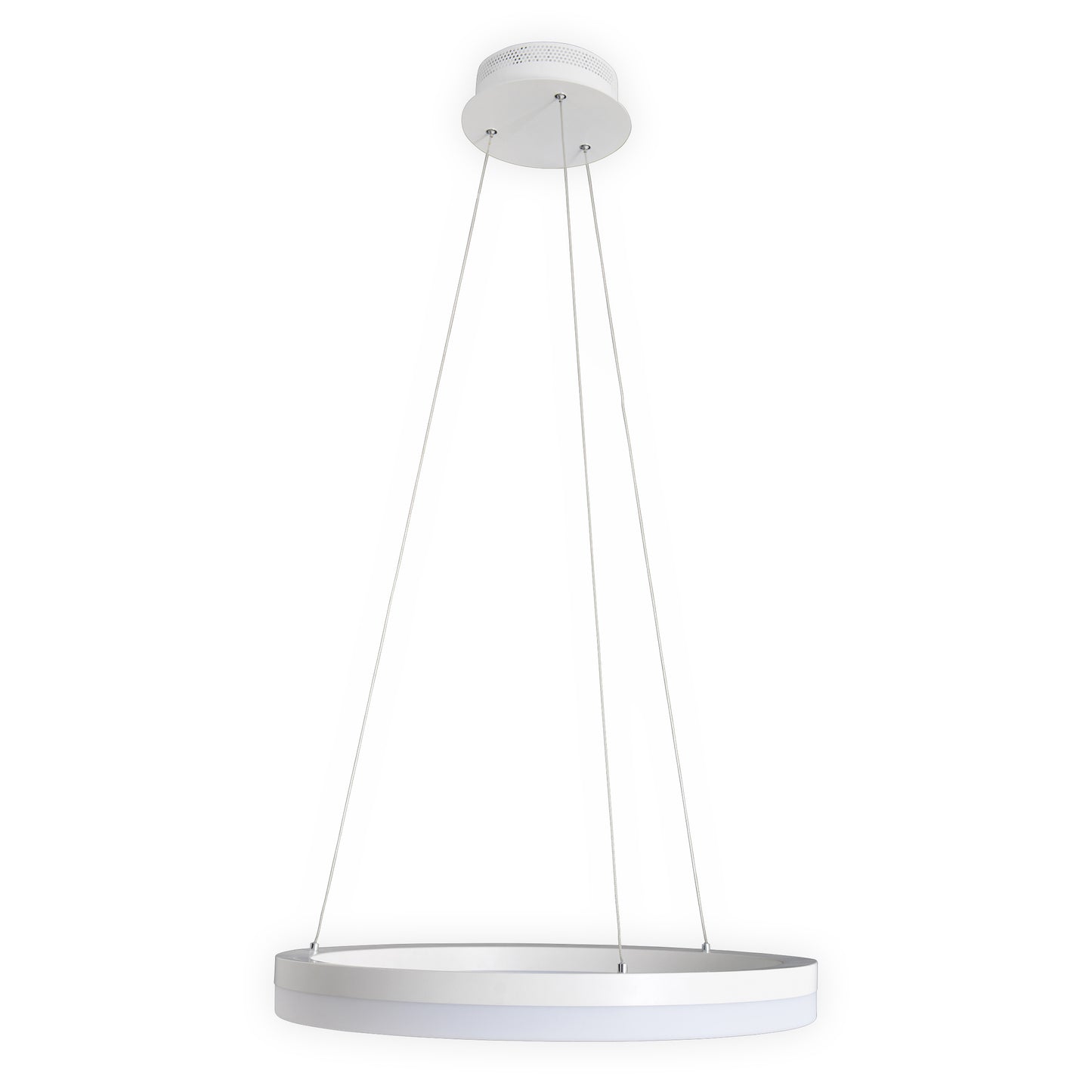 Pendelleuchten - LED-Pendelleuchte "SATURN", Hängelampe im Modern Style, aus Kunststoff in weiß, 100 cm hoch, Ø 60 cm, inkl. LED  dimmbar