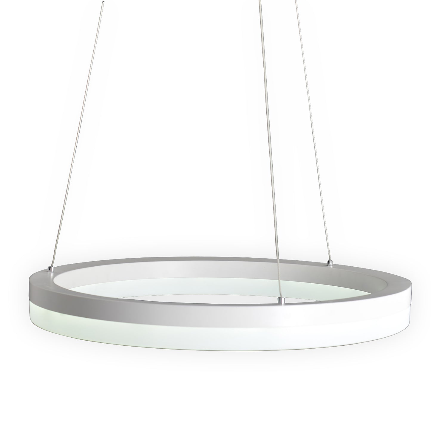 Pendelleuchten - LED-Pendelleuchte "SATURN", Hängelampe im Modern Style, aus Kunststoff in weiß, 100 cm hoch, Ø 60 cm, inkl. LED  dimmbar