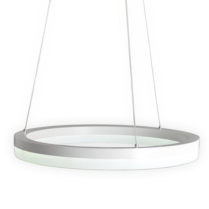 Pendelleuchten - LED-Pendelleuchte "SATURN", Hängelampe im Modern Style, aus Kunststoff in weiß, 100 cm hoch, Ø 60 cm, inkl. LED  dimmbar