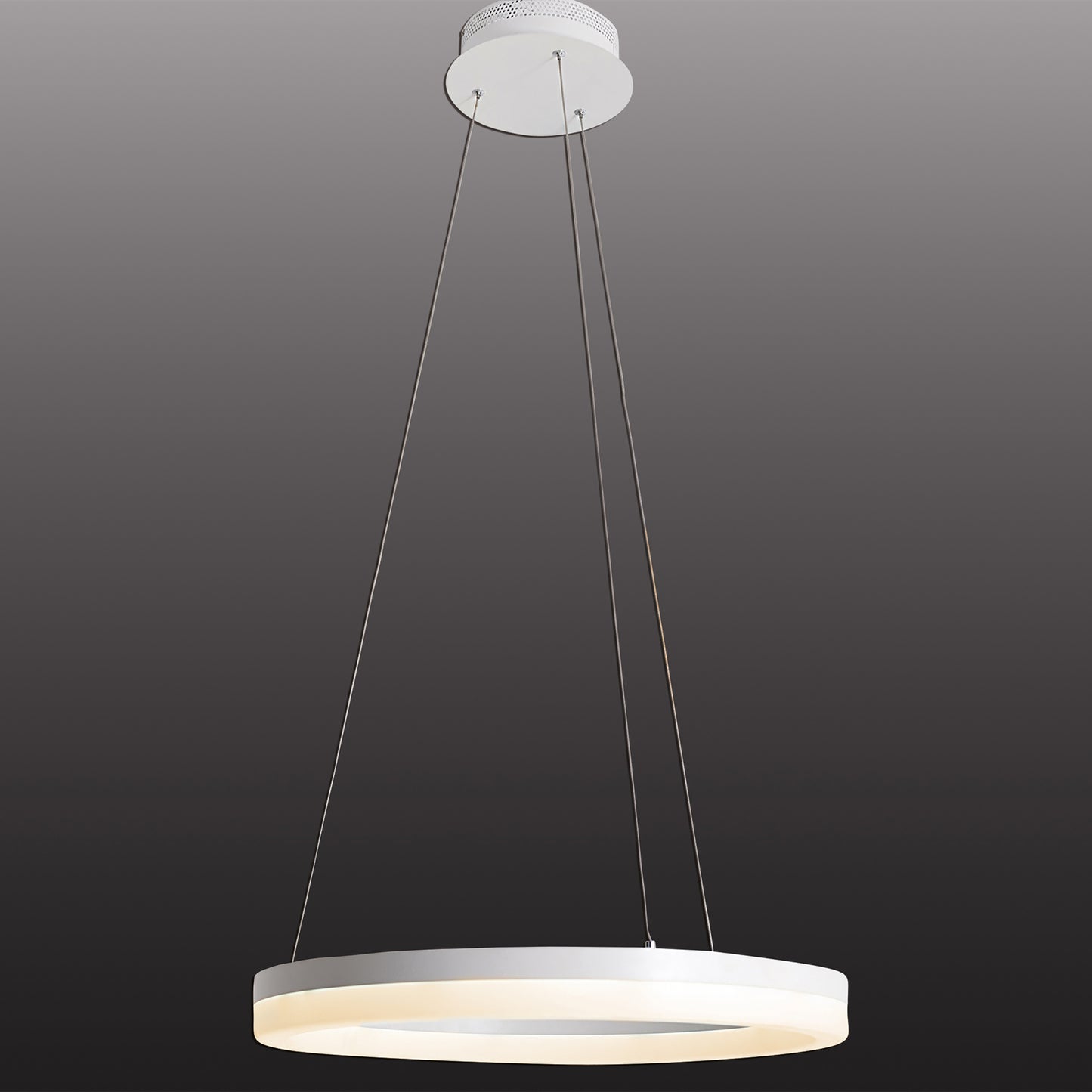 Pendelleuchten - LED-Pendelleuchte "SATURN", Hängelampe im Modern Style, aus Kunststoff in weiß, 100 cm hoch, Ø 60 cm, inkl. LED  dimmbar