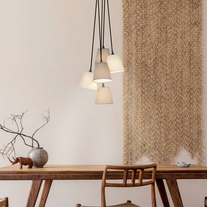 5er Textilpendelleuchte "BOHO"