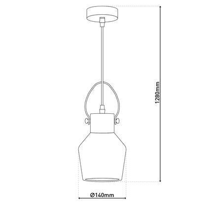 Glas Pendelleuchte "ALEX" Ø: 14cm