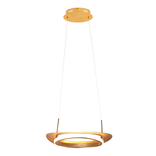 Pendelleuchte - LED Pendelleuchte "PISA", Hängelampe im Retro Style, ausMetall und Kunststoff in gold, 120 cm hoch, Maße 40 x 26 cm, Inkl. LED  dimmbar
