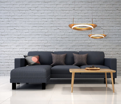 Pendelleuchte - LED Pendelleuchte "PISA", Hängelampe im Retro Style, ausMetall und Kunststoff in gold, 120 cm hoch, Maße 40 x 26 cm, Inkl. LED  dimmbar