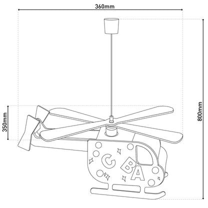Kinderpendelleuchte "HUBERT" Hubschrauber