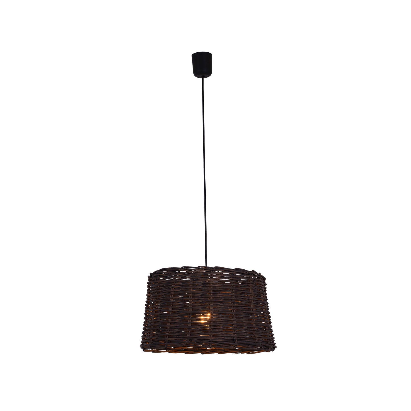 Pendelleuchten - Korb-Pendelleuchte d: 38cm "BASKET", Hängelampe im Natural Style, aus Korb in braun, 22 cm hoch, Ø 38 cm, E27-Fassung