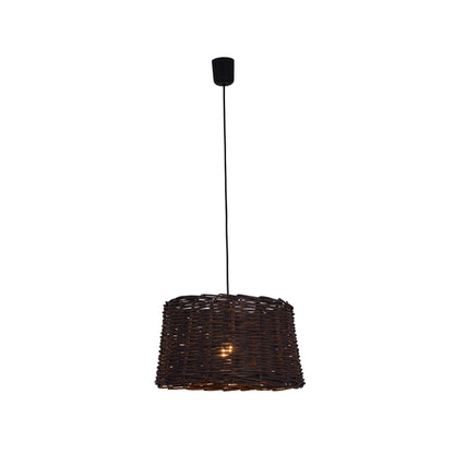 Pendelleuchten - Korb-Pendelleuchte d: 38cm "BASKET", Hängelampe im Natural Style, aus Korb in braun, 22 cm hoch, Ø 38 cm, E27-Fassung