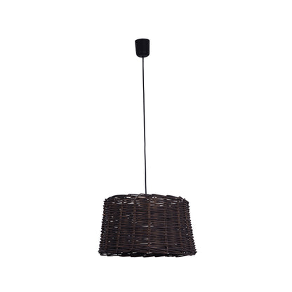 Pendelleuchten - Korb-Pendelleuchte d: 38cm "BASKET", Hängelampe im Natural Style, aus Korb in braun, 22 cm hoch, Ø 38 cm, E27-Fassung