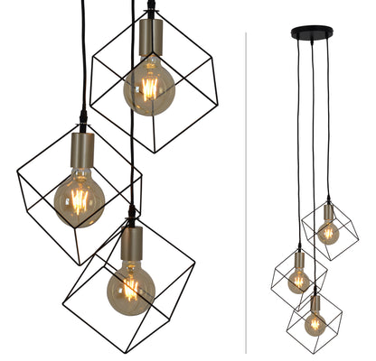 3 flg. Pendelleuchte "CANTO" L/B: 39cm