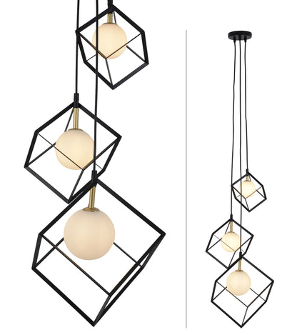 3flg. Pendelleuchte "CADRE" H: 147cm