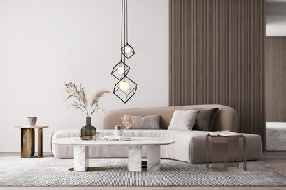 3flg. Pendelleuchte "CADRE" H: 147cm