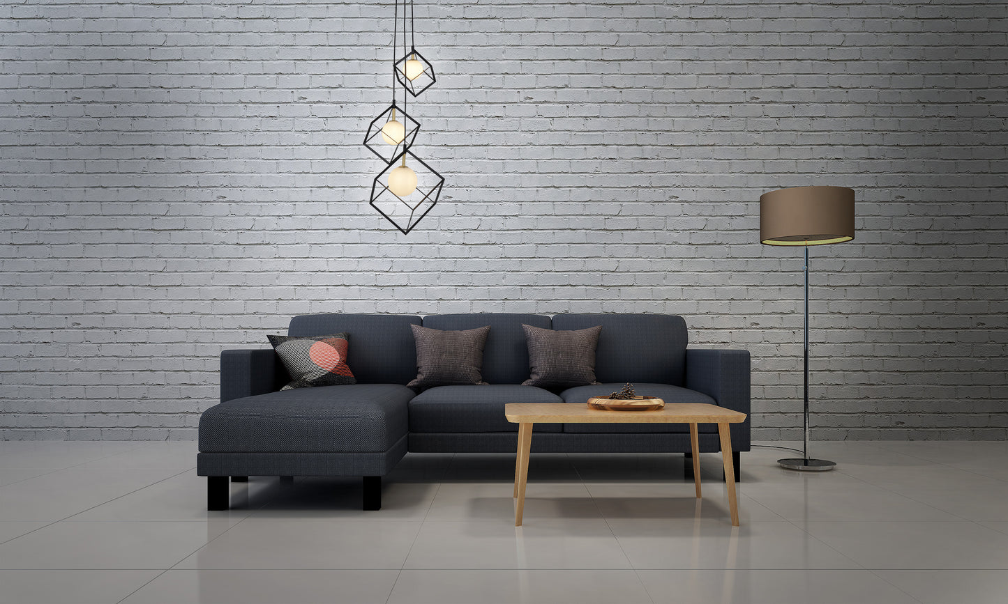 3flg. Pendelleuchte "CADRE" H: 147cm