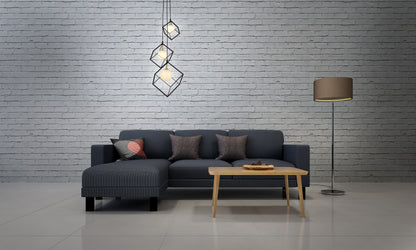 3flg. Pendelleuchte "CADRE" H: 147cm