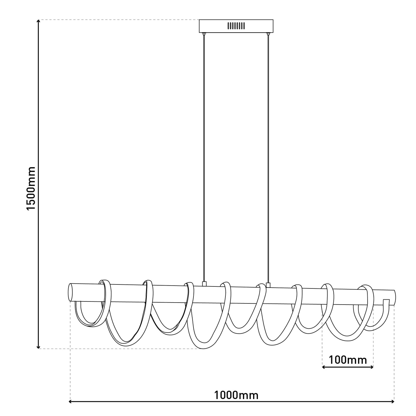 LED Pendelleuchte "BELLEZA" L: 100cm