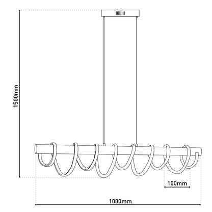 LED Pendelleuchte "BELLEZA" L: 100cm