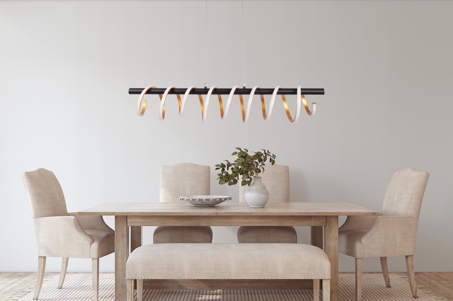 LED Pendelleuchte "BELLEZA" L: 100cm gold