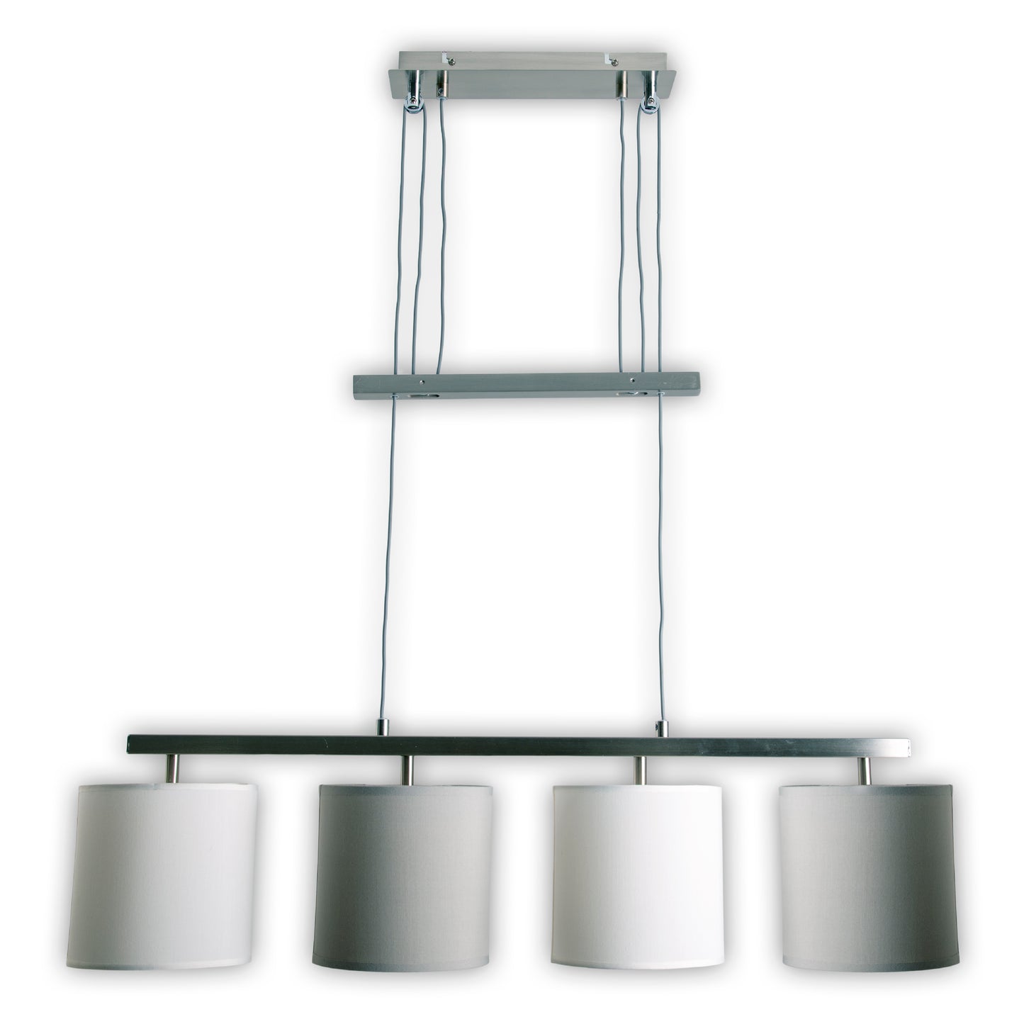 4er Pendelleuchte "TILDE" L: 86cm grau/weiß