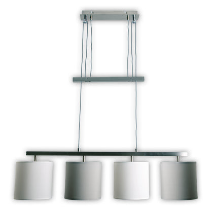 4er Pendelleuchte "TILDE" L: 86cm grau/weiß
