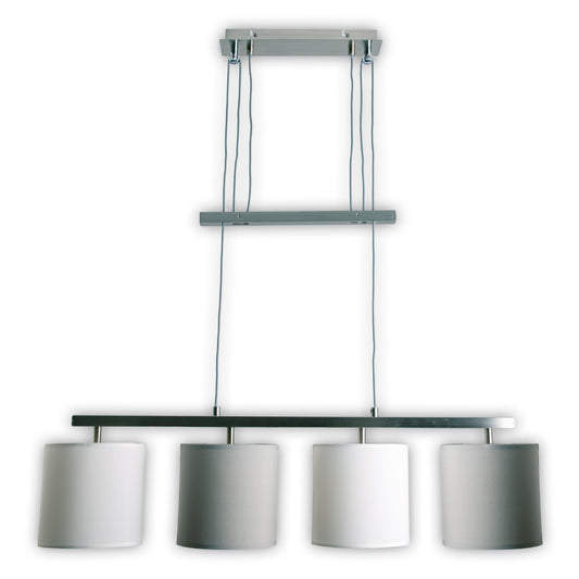 4er Pendelleuchte "TILDE" L: 86cm grau/weiß
