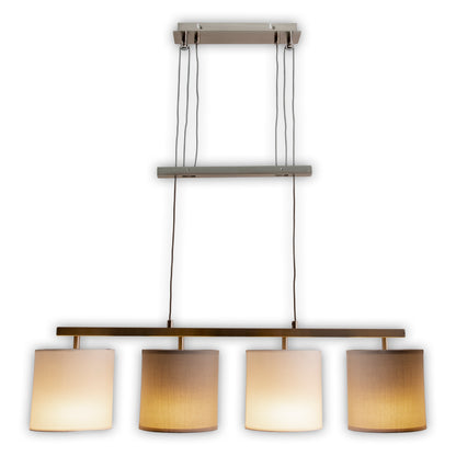 4er Pendelleuchte "TILDE" L: 86cm grau/weiß