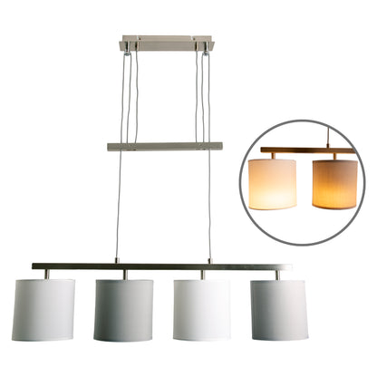 4er Pendelleuchte "TILDE" L: 86cm grau/weiß