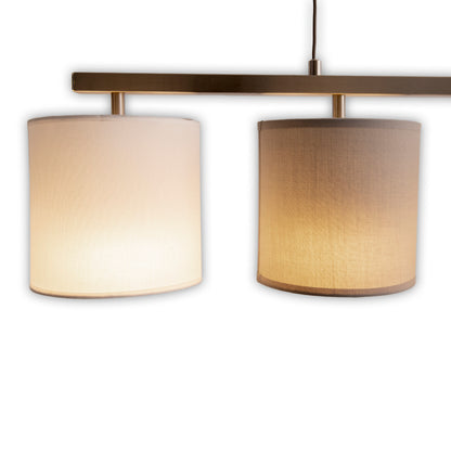 4er Pendelleuchte "TILDE" L: 86cm grau/weiß