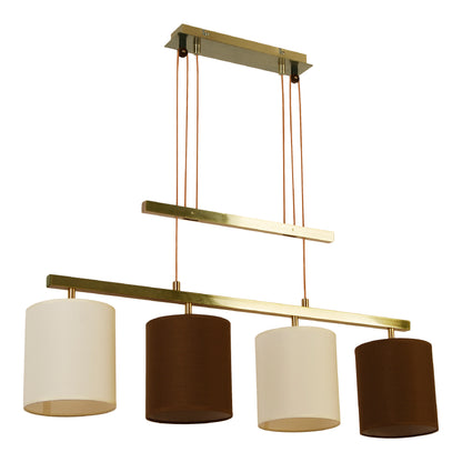 4er Pendelleuchte "TILDE" L: 86cm braun/beige