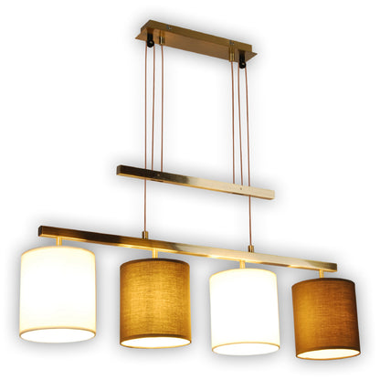 4er Pendelleuchte "TILDE" L: 86cm braun/beige