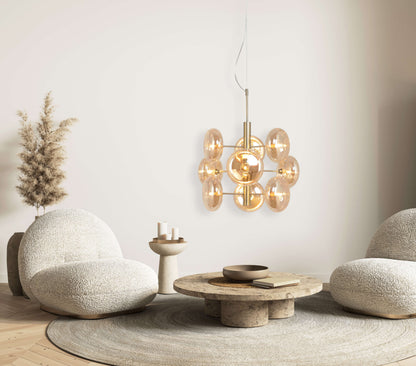 Pendelleuchte "ORION" Ø:  53cm amber