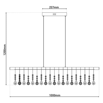 LED Pendelleuchte "NOBILIS" L:  100cm satin-nickel