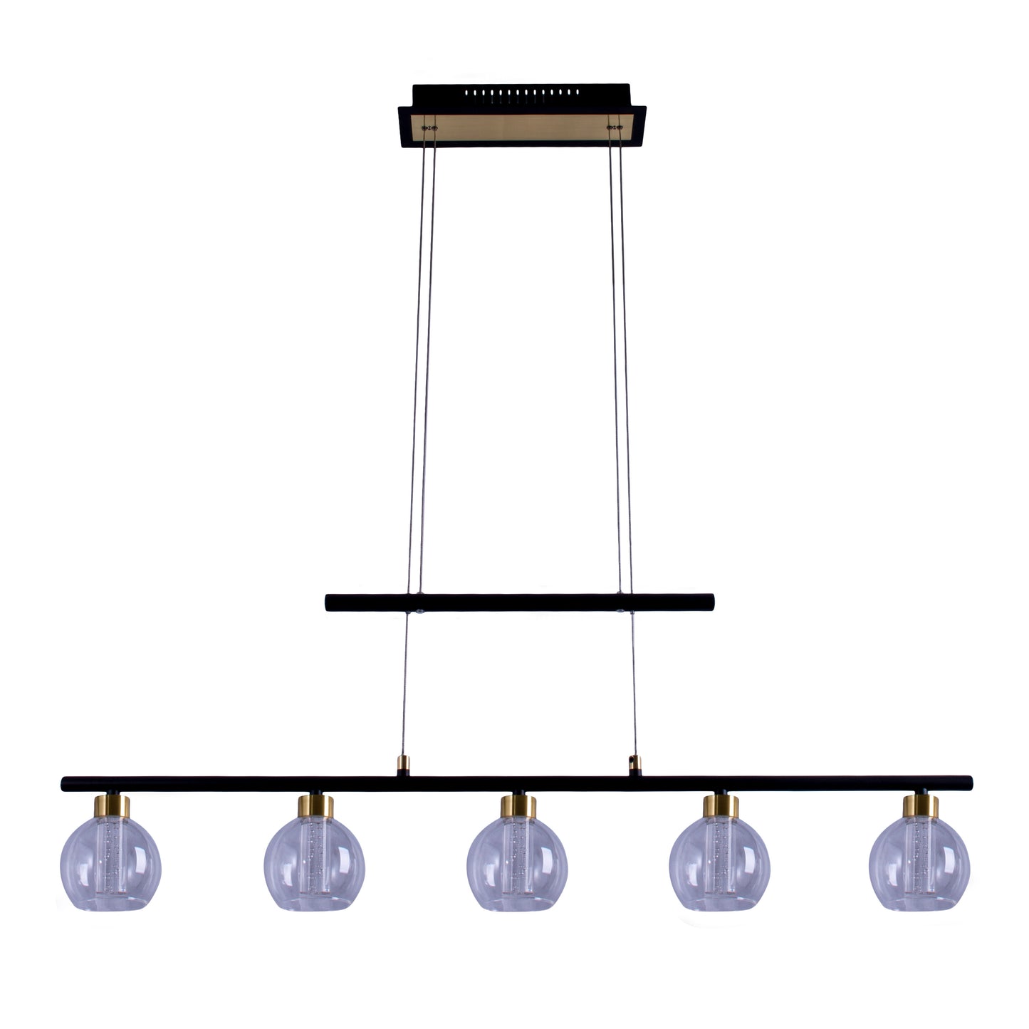 LED Glas-/Pendelleuchte "BRASS" L: 90cm schwarz