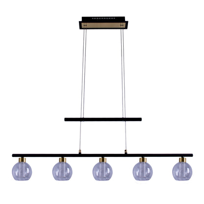 LED Glas-/Pendelleuchte "BRASS" L: 90cm schwarz