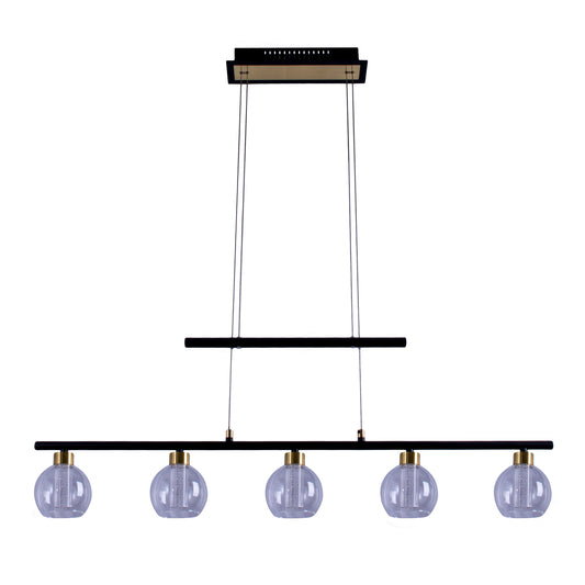 LED Glas-/Pendelleuchte "BRASS" L: 90cm schwarz