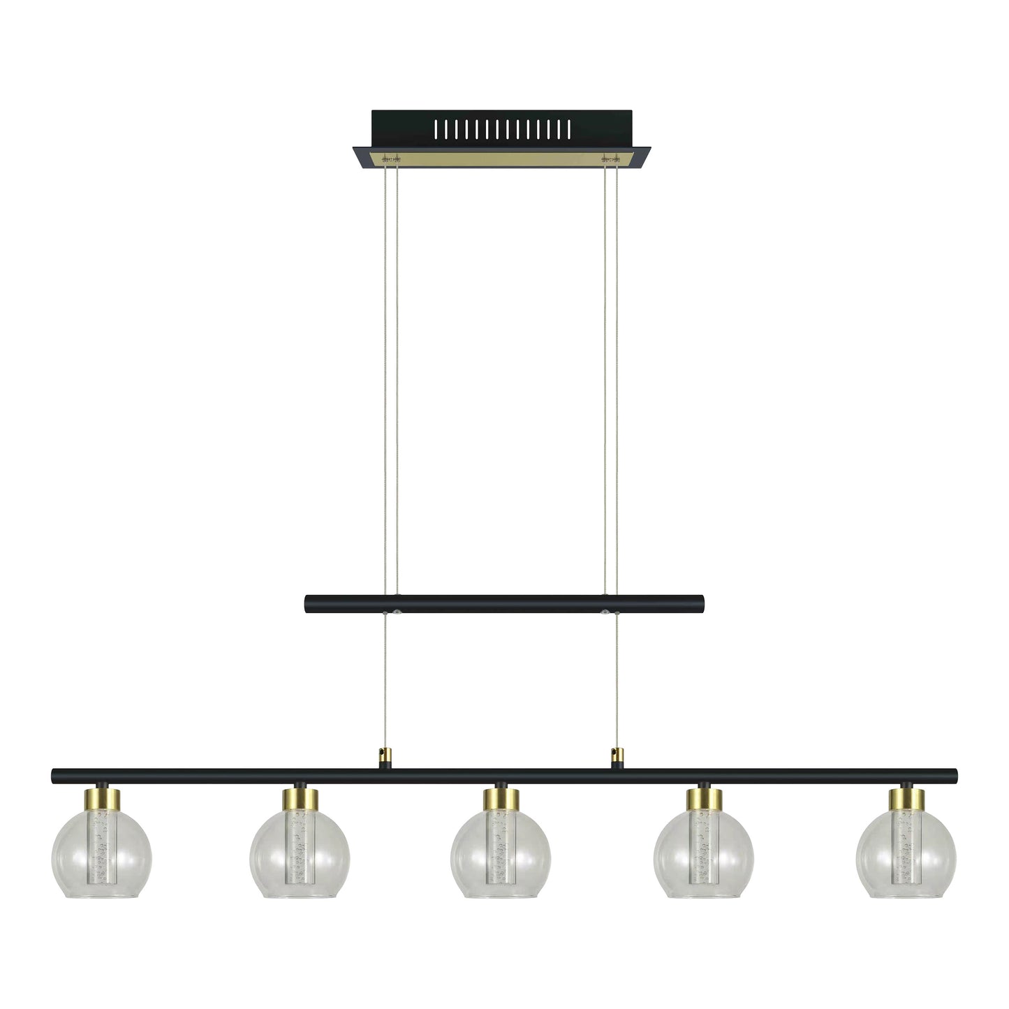 LED Glas-/Pendelleuchte "BRASS" L: 90cm schwarz